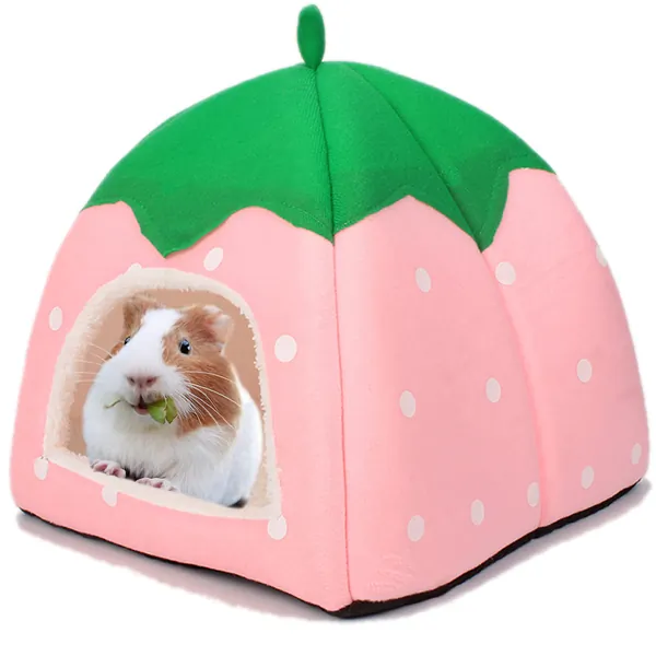 Tierecare Guinea Pig Hideout Bed Rabbit House Cave Accessories Cozy Hide-Out for Bunny Hedgehog Ferret Chinchilla&Other Small Animals