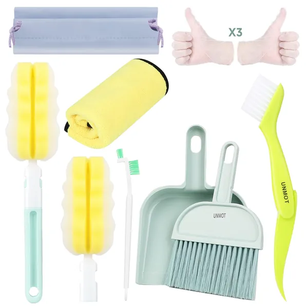 UNMOT Mini Broom and Dustpan Set Cages Cleaning Supplies for Rabbits/SugarGliders/Guinea Pig/Hamsters/Cats/Ferret/Birds Hedgehogs/Reptile/Parrot for Small Animals Pet Playpen Bedding