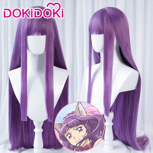 【Ready For Ship】DokiDoki Anime Tokyo Mew Mew Cosplay Fujiwara Zakuro Cosplay Wig Women Purple Long StraightHair | Fujiwara Zakuro