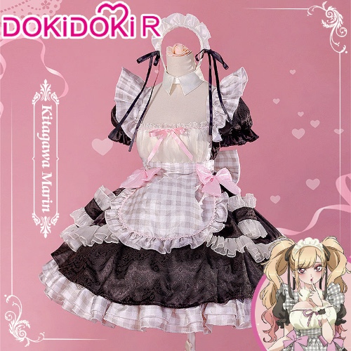 【In Stock】.DokiDoki-R Anime My Dress Up Darling Cosplay Kitagawa Marin Costume Maid | S