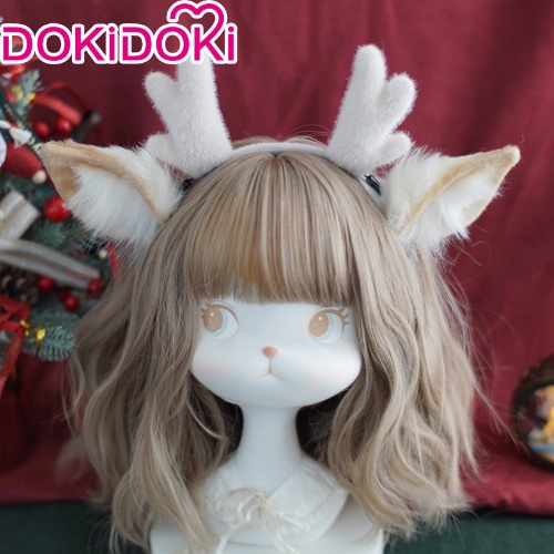 【Ready For Ship】DokiDoki Cosplay  Dear Ear Lolita Cute Headband Christmas White Brown/Khaki Brown | Off-white Brown