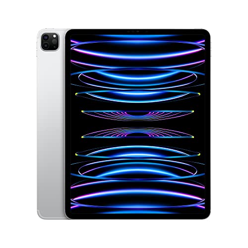 Apple iPad Pro 12.9-inch (6th Generation): with M2 chip, Liquid Retina XDR Display, 1TB, Wi-Fi 6E + 5G Cellular, 12MP front/12MP and 10MP Back Cameras, Face ID, All-Day Battery Life – Silver - WiFi + Cellular - 1T - Silver