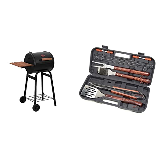 Char-Griller Patio Pro Charcoal Grill + Cuisinart Deluxe Pizza Grilling Pack (13-Piece)