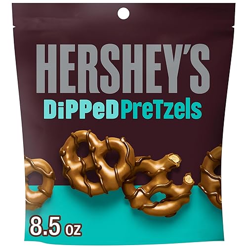 HERSHEY'S Milk and Dark Chocolate Covered Dipped Pretzels Bag, 8.5 oz - 8.5 Ounce (Pack of 1)