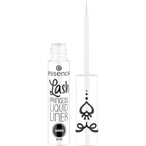 essence | Lash Princess Liner White | Smudge Proof, Matte Eyeliner with Ultra-Fine Brush Tip | Vegan & Cruelty Free - White