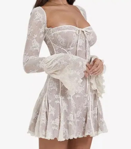 House Of CB - Analissa floral-pattern lace mini dress