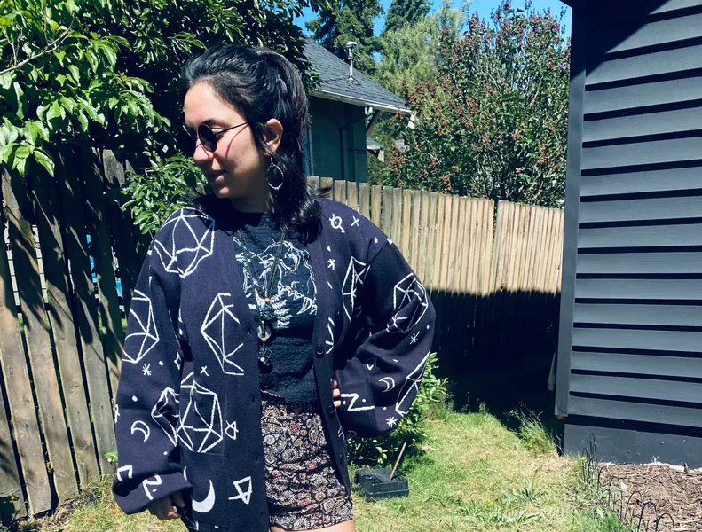 Dice and Rune Cardigan