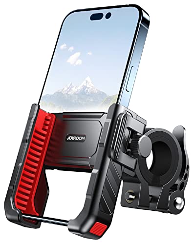 JOYROOM Motorcycle Bike Phone Mount Holder - Bicycle Handlebar Cell Phone Mount - Stroller Scooter Phone Clip for iPhone Samsung Galaxy 4.7''-7'' Smartphones