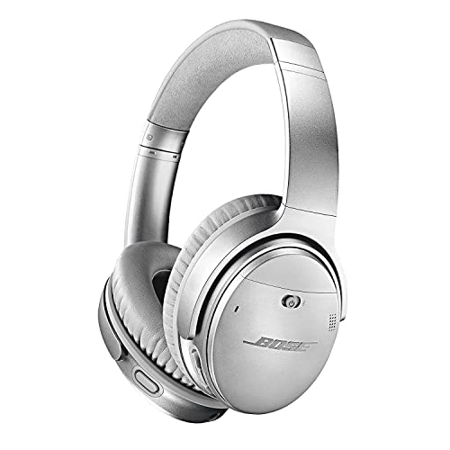Bose QuietComfort 35 (Series II) Wireless Headphones, Noise Cancelling - Silver (Renewed) - Silver