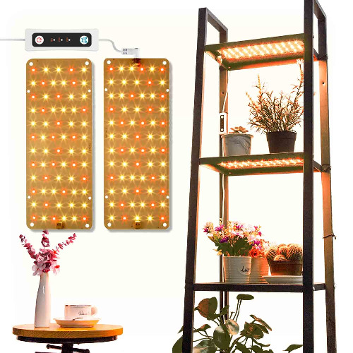 DOMMIA Grow Lights for Indoor Plants, 20W Full Spectrum LED Grow Light with Auto ON & Off Timer, 132 LEDs Sunlike Plant Light for Hydroponics, Succulents & More, Easy to Assemble（2Pcs） - A 20w Bright Light 1 Pack