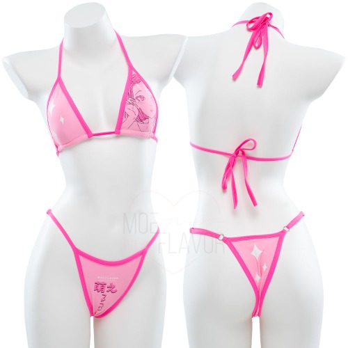 Sparkle - Retro Charm Anime Swimsuit - Pink & Pink / XS/S