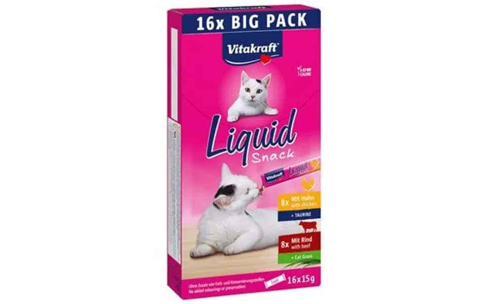 Kattegodbiter Vitakraft Liquid snack 16x15 g Kylling & kjøtt 