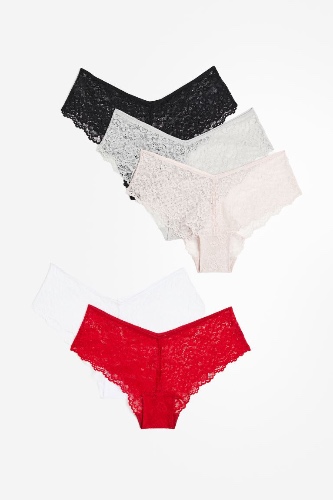 5-pack lace hipster briefs
