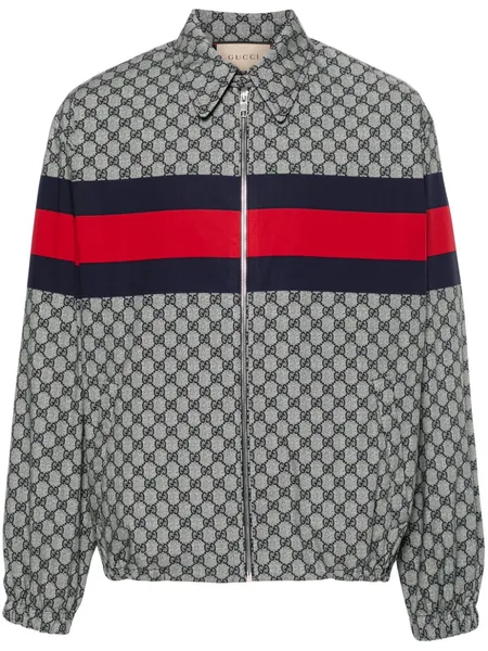 GG-print cotton bomber jacket