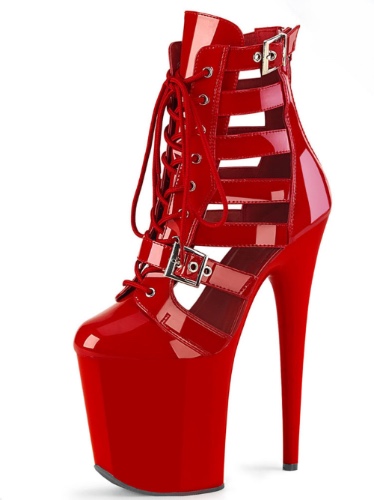 20cm New Style Lace Up Platform Ankle Boots Gladiator Punk 6Inch  Dancer Heels