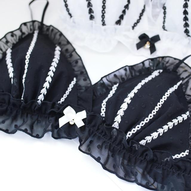 Sweet Valentine Lingerie Set - Black Striped / M (A or B Cup)