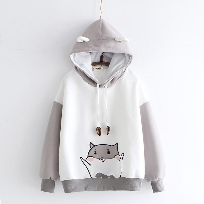 Tiny Hamster Hoodie - Gray