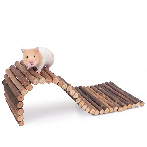 Niteangel Wooden Ladder Bridge, Hamster Mouse Rat Rodents Toy, Small Animal Chew Toy (15.7" x 5.9") - 15.7" x 5.9"