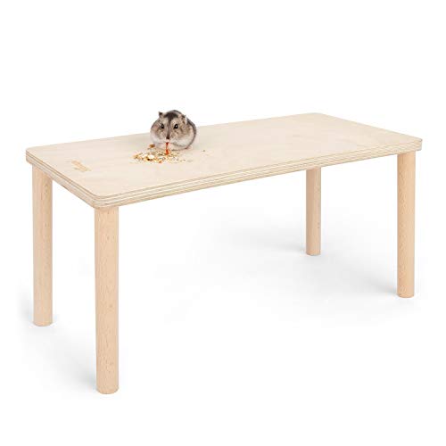 Niteangel Hamster Play Wooden Platform for Putting Small Animal's Food Bowl Drinking Bottle and Other cage Accessories (Rectangle - 7 Height) - Rectangle - 7" height