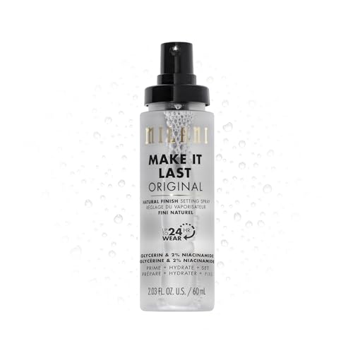 Milani Make It Last Original - Natural Finish Setting Spray 3-in-1 Setting Spray and Primer- Prime + Correct + Set Makeup Finishing Spray and Primer - Long Lasting Makeup Primer and Spray 2.03 Fl. Oz - Make It Last