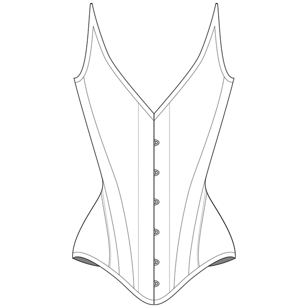 Sparklewren &#39;Butterfly&#39; Winged Overbust corset digital garment pattern- 19-35&quot; waists