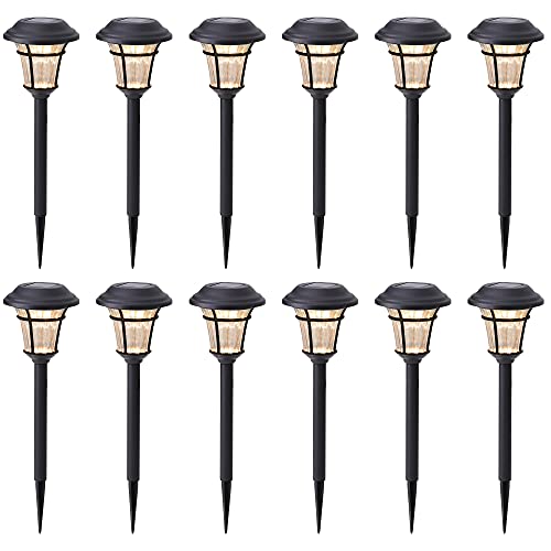 MAGGIFT 12 Pack Solar Pathway Lights Outdoor Solar Garden Lights for Patio, Yard, Driveway - 12 pack