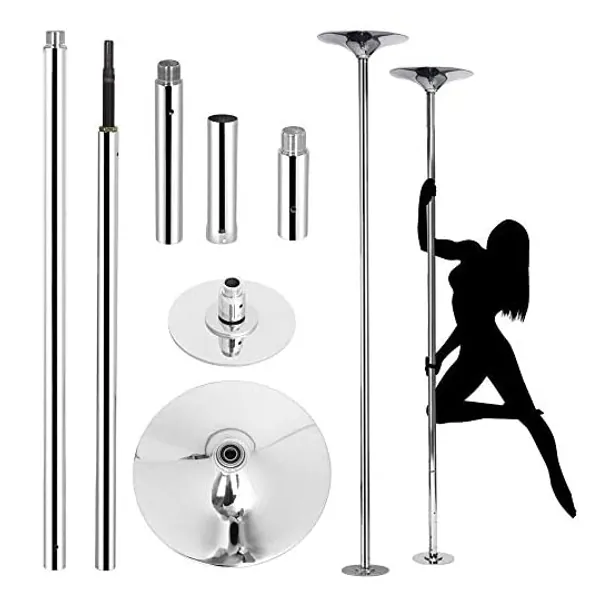 YAHEETECH Professional Stripper Pole Spinning Static Dancing Pole Portable Removable 45mm Dance Pole Kit for Exercise Club Party Pub Home w/Tools