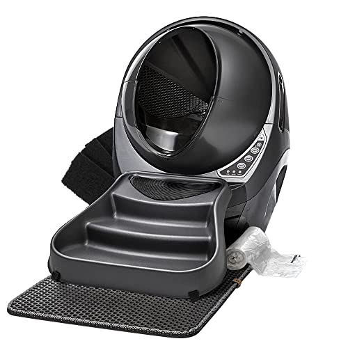 Litter-Robot 3 Core Bundle by Whisker (Grey) - Self-Cleaning Cat Litter Box, Includes Litter-Robot, Mat, Fence, Ramp, (25) Liners & (3) Carbon Filters, Complimentary 1-Year WhiskerCare Warranty - Grey