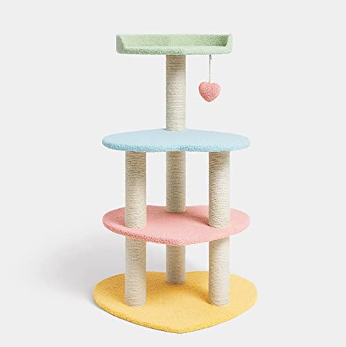 VETRESKA Cat Tree Cat Tower 39.4'' for Indoor Cats with sisal Covered Scratching Posts and Sweetheart Shape Platform, Multi-Level Cat Tower Activity Center Furniture for Kittens Cats and Pets - Love Shaped Cat Tree
