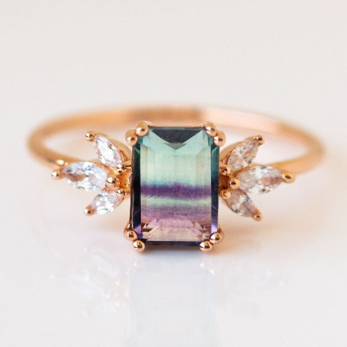 Rose Gold Fluorite Topaz Hazy Dream Ring | 10