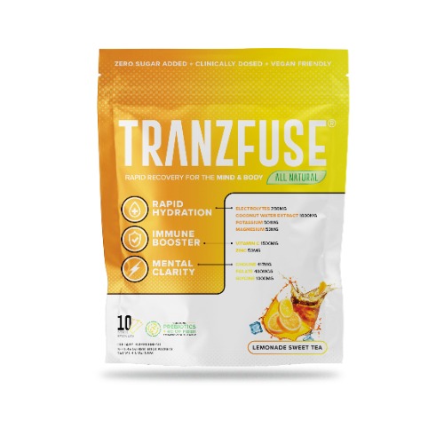 TRANZFUSE STICK PACKS - 10 / 20 SRV | LEMONADE SWEET TEA / 10 Servings