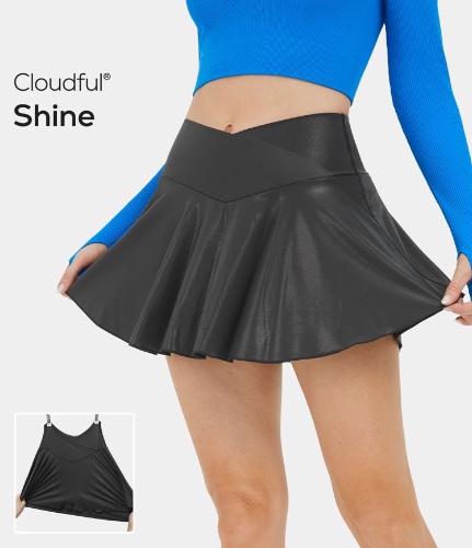 Pleated Leather Skirt