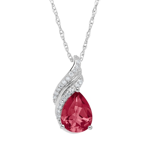 Ruby & Diamond Pendant in Sterling Silver | Helzberg Diamonds