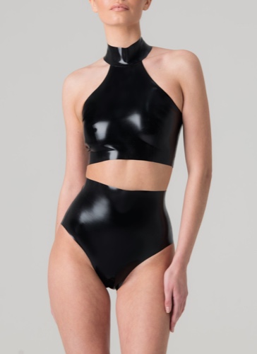 Latex Pop Lingerie Set | S / Black