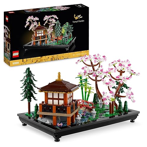 LEGO 10315 Icons Garten der Stille, botanical Zen-Garten-Set für Erwachsene mit Lotusblumen, anpassbare Schreibtisch-Dekoration, inspiriert von Japan, achtsames Geschenk für Frauen und Männer - Garten
