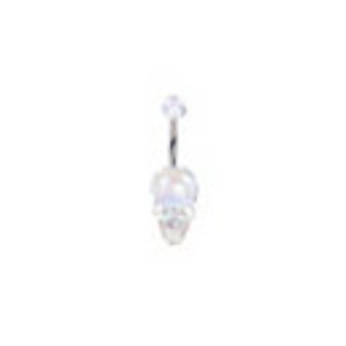 Clear Skull Belly Ring - 14 Gauge - Spencer's