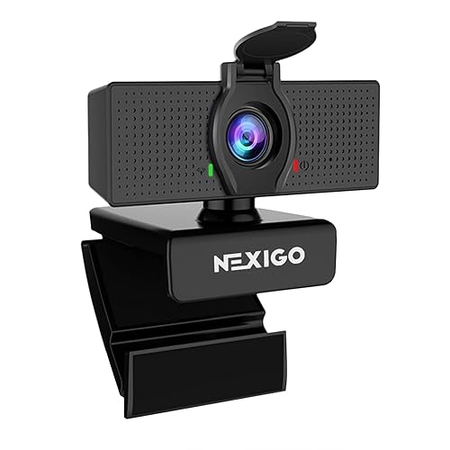 NexiGo N60 1080P Webcam with Microphone, Adjustable FOV, Zoom, Software Control & Privacy Cover, USB HD Computer Web Camera, Plug and Play, for Zoom/Skype/Teams, Conferencing and Video Calling - 1080p Webcam
