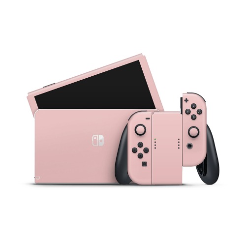 Mauve Pink Nintendo Switch OLED Skin - Full Set