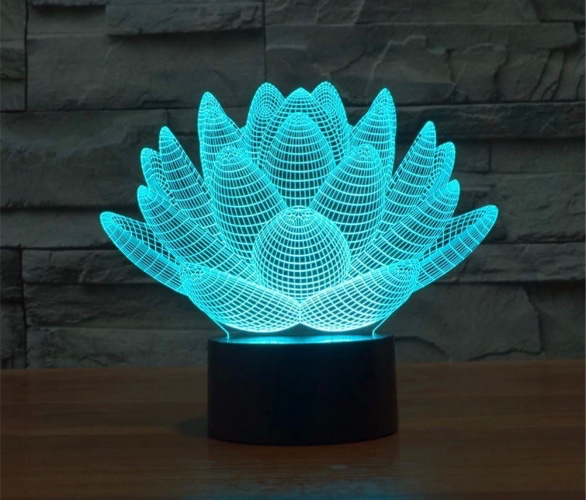 3D Lotus Night Light
