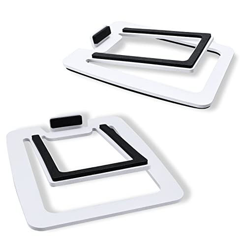 Sanyun SW601 Metal Desktop Speakers Stands for Compact 2''-3'' Speakers, Tilted Steel Damping Foam Padding for Computer PC Tabletop Monitor Speakers, Recommended for SW208 White (Pair) - Stands for SW208 White