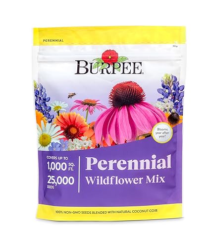 Burpee Wildflower 25,000 Bulk, 1 Bag | 18 Varieties of Non-GMO Flower Seeds Pollinator Garden, Perennial Mix - Perennial Mix