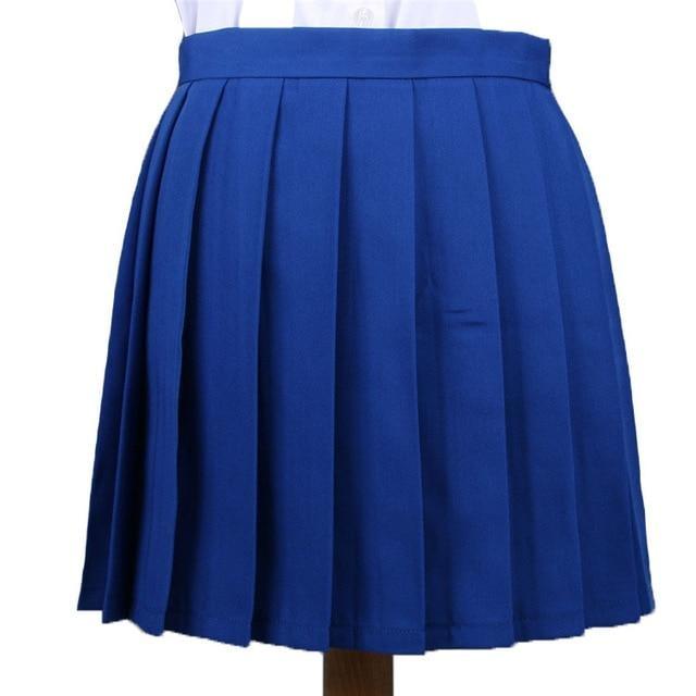 Traditional Pleated Skirt (up to 3XL) - Blue / XL