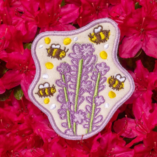 Lavender & Bees Embroidered Patch! - Iron-on