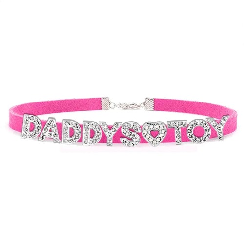 Daddy's Toy Rhinestone Choker - Rose