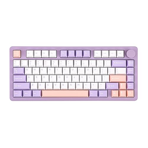 EPOMAKER X LEOBOG HI8 SE Wireless Aluminum Gaming Keyboard, Hot Swappable Creamy Keyboard, Programmable Custom Mechanical Keyboard with PP Plate, RGB Backlit, for Win/Mac/Linux (Purple) - Purple