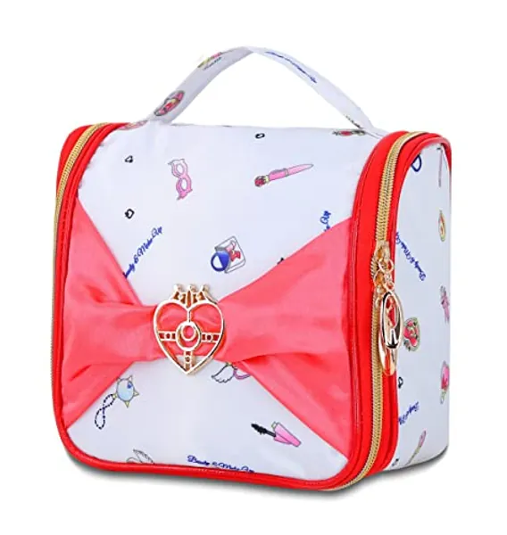 Roffatide Anime Sailor Moon Make up Organizator Bag Travelling Cute Cosmetic Bag Water-Resistant Toiletry Bag with Hanging Hook