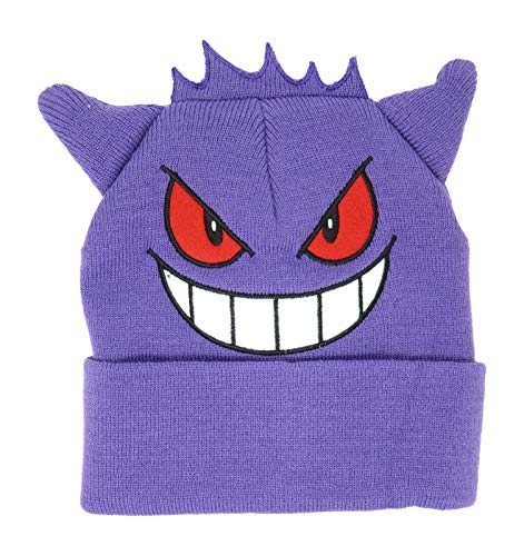 Bioworld Pokemon Gengar Embroidered Cuff Beanie Cap Hat One Size Licensed New Purple, Purple, One size