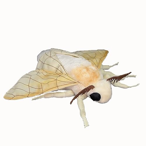 Tiny Heart Simulation Silk Moth Plush Toy, 10.62inch Soft and Realistic Silk Moth Stuffed Animal Plush Toy for Kids Boys and Girls Gifts, Home Decoration - Silk Moth Small