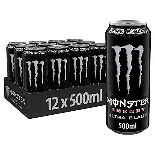 Monster Energy Ultra Black 12 x 500ml Cans - Cherry - 500 ml (Pack of 12)