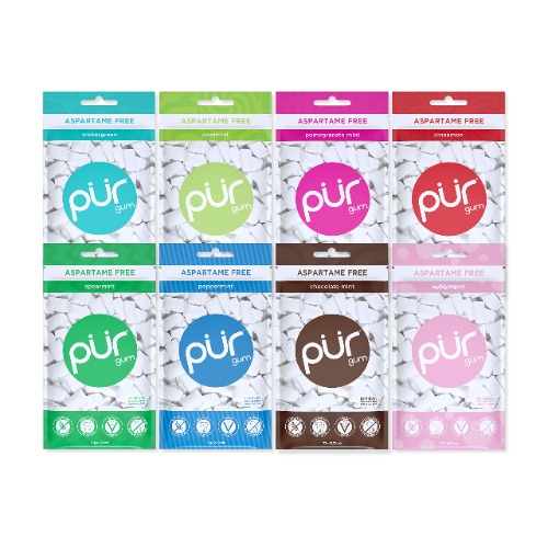 PUR Gum | Sugar Free Chewing Gum | 100% Xylitol | Vegan, Aspartame Free, Gluten Free & Diabetic Friendly | Natural Flavored Gum, Variety Pack, 55 Pieces (Pack of 8)